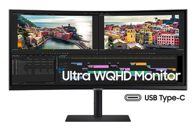 Monitor Samsung Ultrawide Curvo 1000R 34", LS34A650UXLXZS, Ultra WQHD, VA, HDMI, DisplayPort, USB-C (PC/Mac), 100Hz, Freesync, S34A650U - Lapshop Chile
