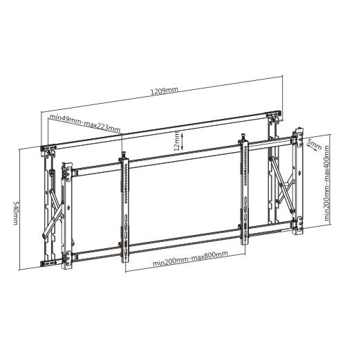 Soporte para videowall 55" Borde Delgado Microajuste Samsung LG Hikvision